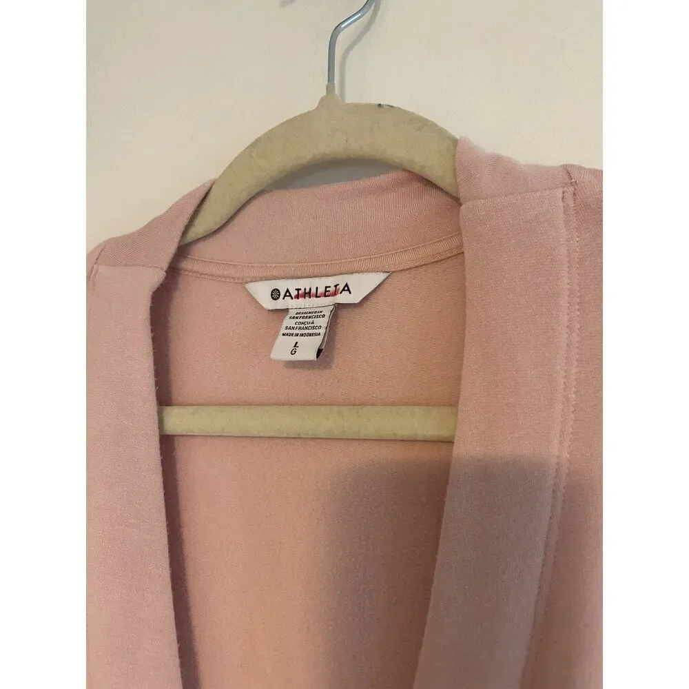 ATHLETA Purana V-Neck Wrap Sweatshirt in "orchid pink" SIZE LARGE - Picture 4 of 6
